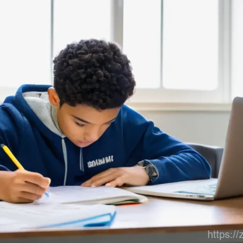 공인노무사 시험 합격을 위한 필수 팁 - **Prompt:** A young adult, gender-neutral student, sits at a clean, well-lit study desk, intently re...