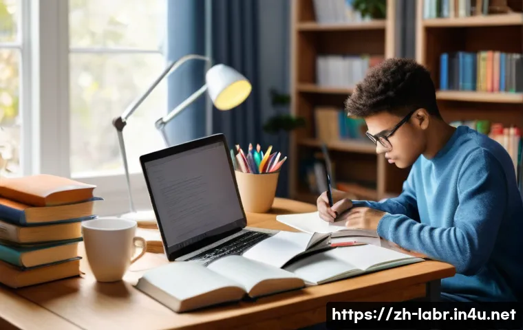 노무사 실기 시험 준비 방법 - **Prompt 1: Focused Exam Preparation Session**
    "A young adult, approximately 20-25 years old, si...