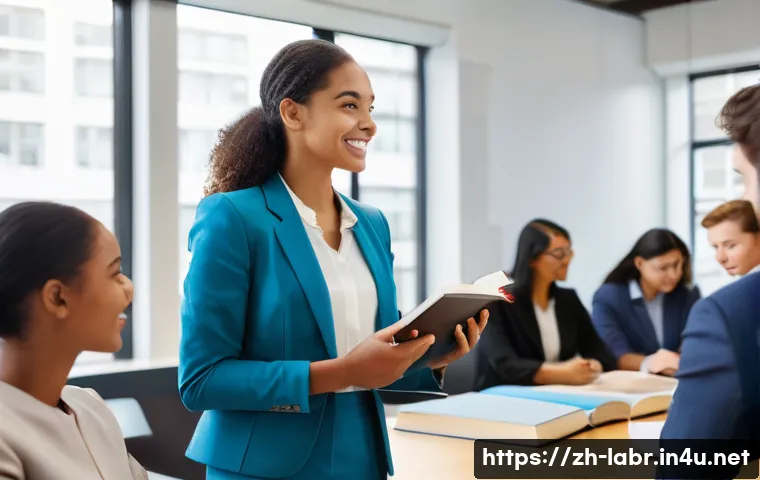 노동법 강의 추천과 리뷰 - **Prompt 1: Empowered Professional Learning Labor Law**
    A vibrant, modern office setting with na...