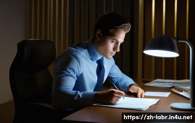 노동법 관련 자주 묻는 질문 - A determined and focused young professional, dressed in smart business attire, diligently works at a...