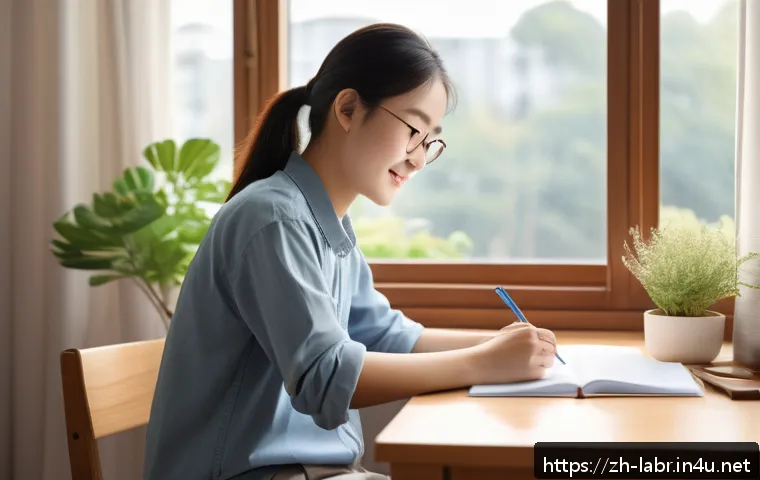 노무사 시험 전날 준비사항 - A calm and focused Chinese student sitting at a tidy desk in a modern bedroom early in the morning, ...