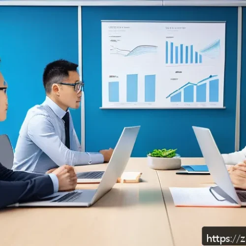 노무사 실무에서의 갈등 해결 사례 - A modern office scene showing two diverse professional teams from different departments engaged in a...